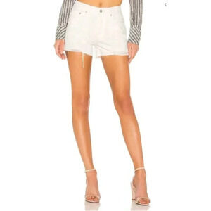 Free People We The Free Revolve White Distressed Sofia Denim Shorts Size 25
